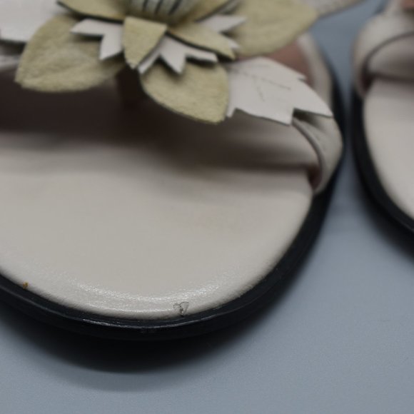 Franco Sarto Cream Strappy Heels With Flower - Picture 7 of 13